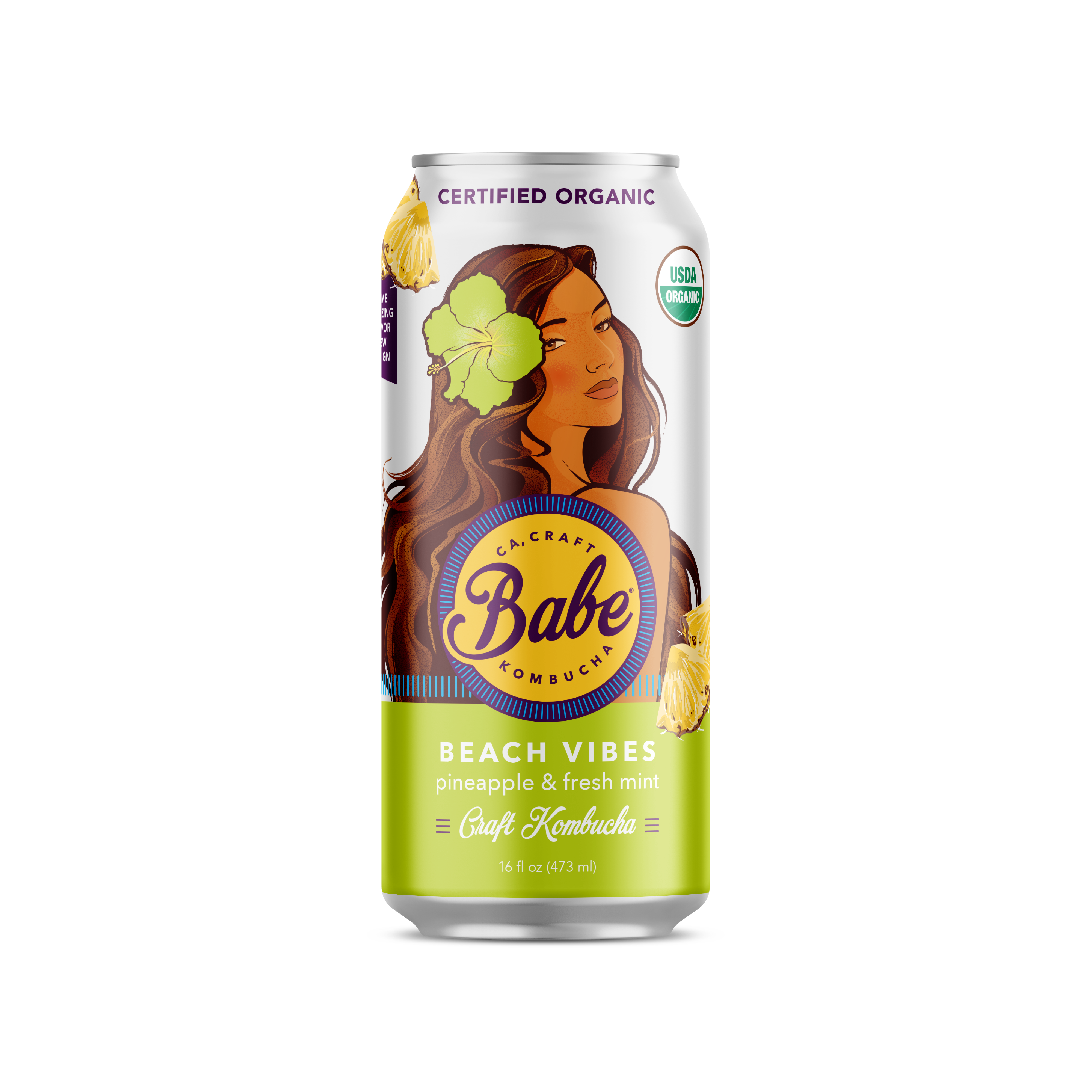 Beach Vibes Kombucha (Pineapple and Mint) - 12 Pack