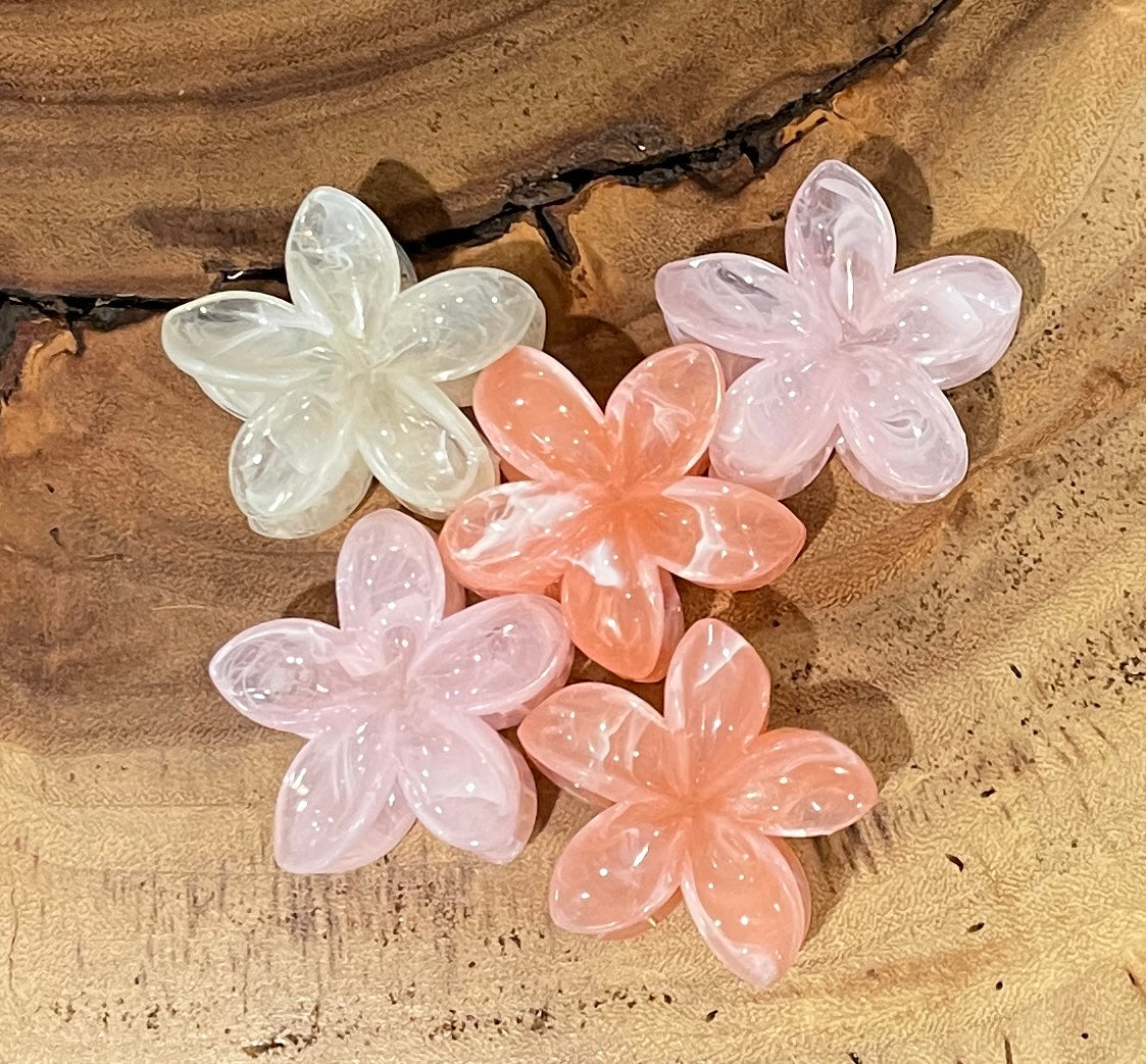 Small Plumeria Hair Clips
