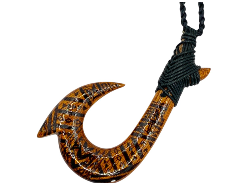Tattoo Koa Fishhook Necklace