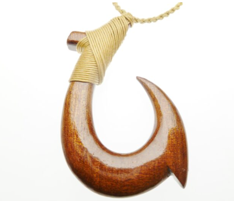 Koa Wood Fish Hook Necklace