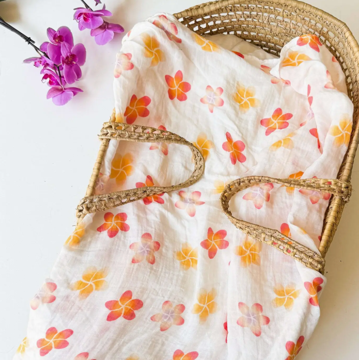 Plumeria Print Hawaiian Swaddle