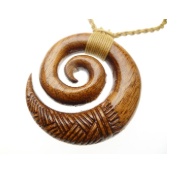 Spiral wood Carving Necklace