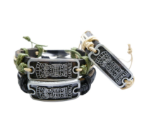 Leather ID Tiki Bracelet