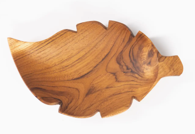 Leaf Teak Wood Plate