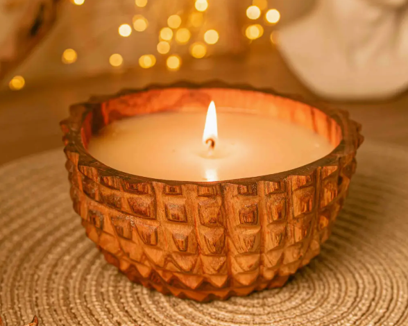 Pineapple Teak Wood Candle