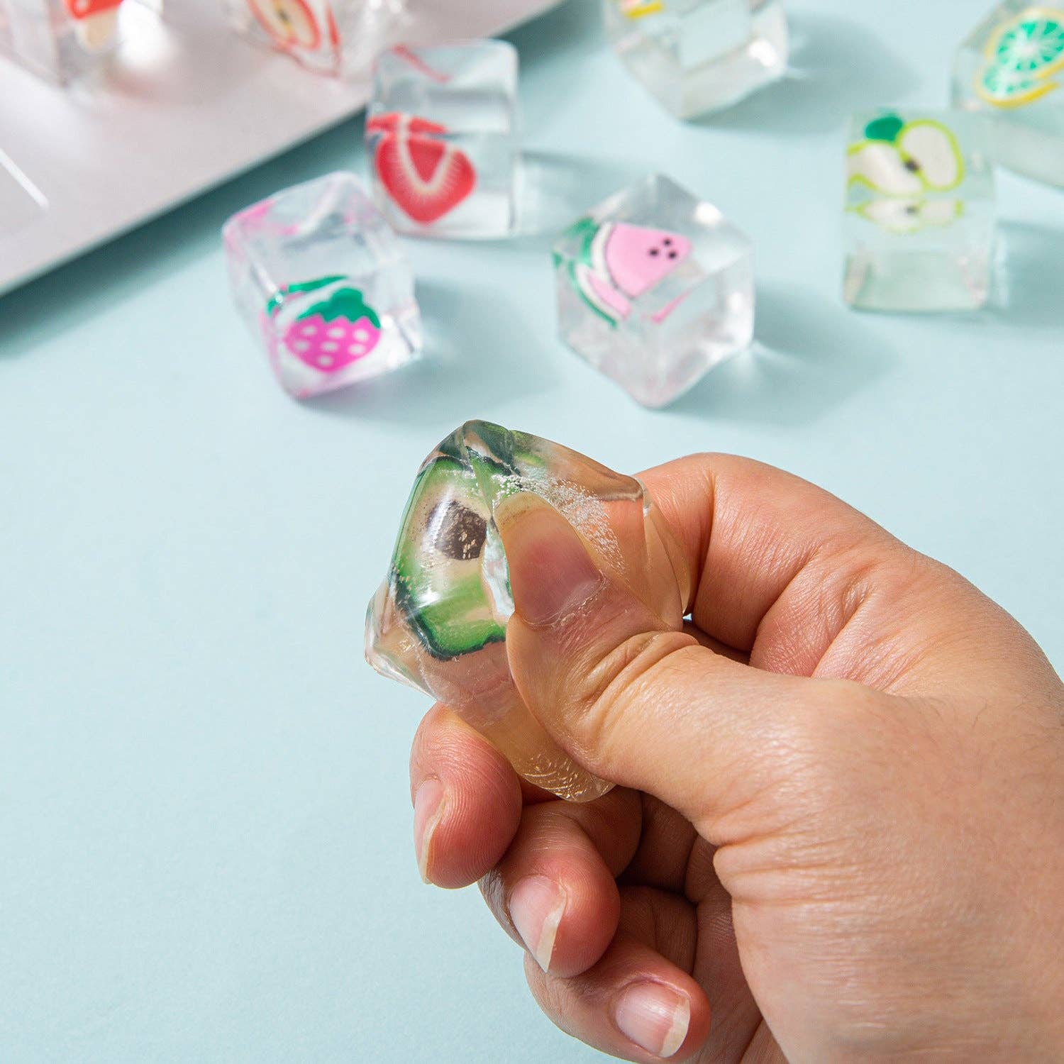 Fruit ice cube Squishy Toy for stress relief-random pattern