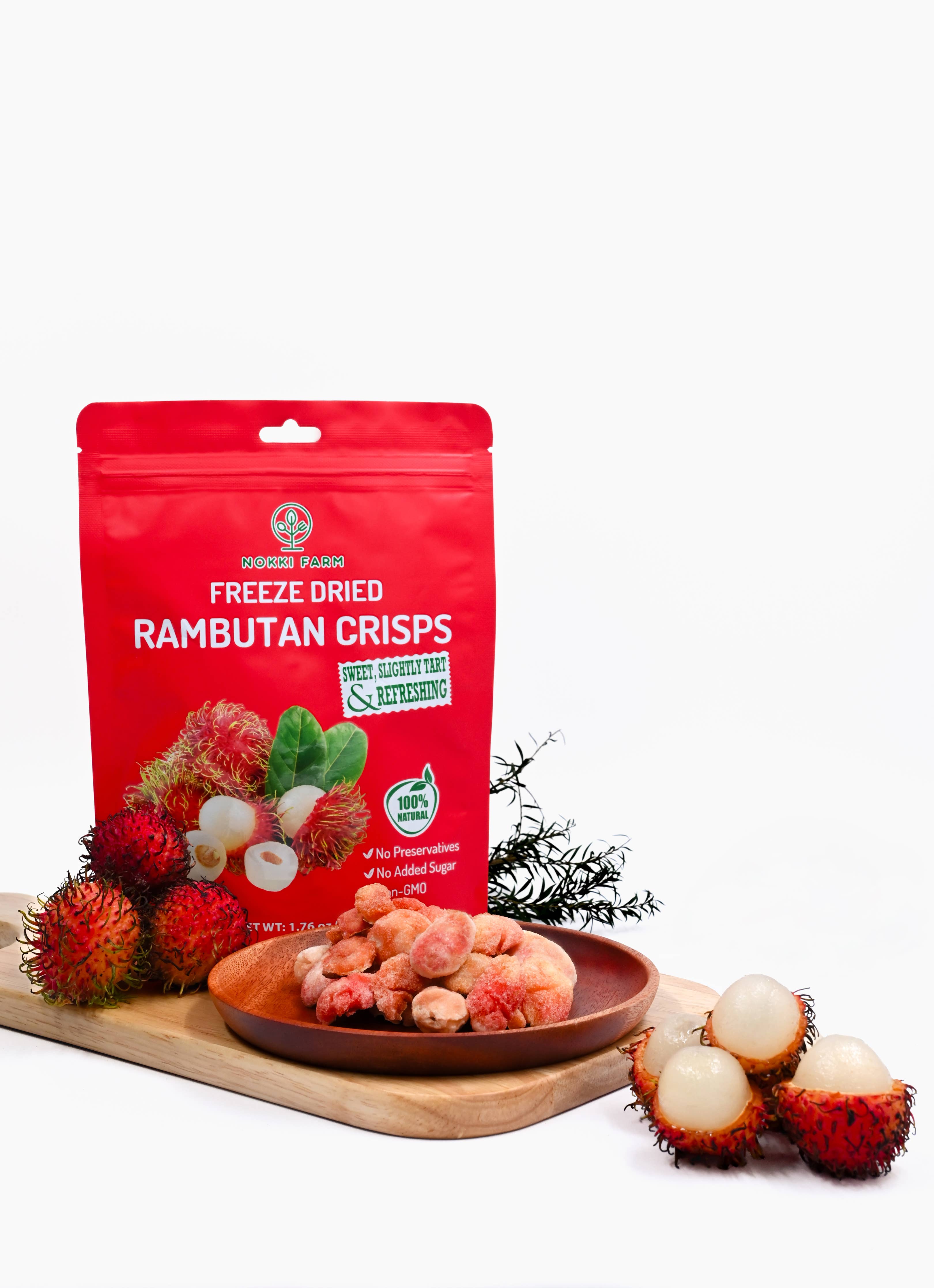 NOKKI FARM Freeze Dried Rambutan Crisps - No Added Sugar