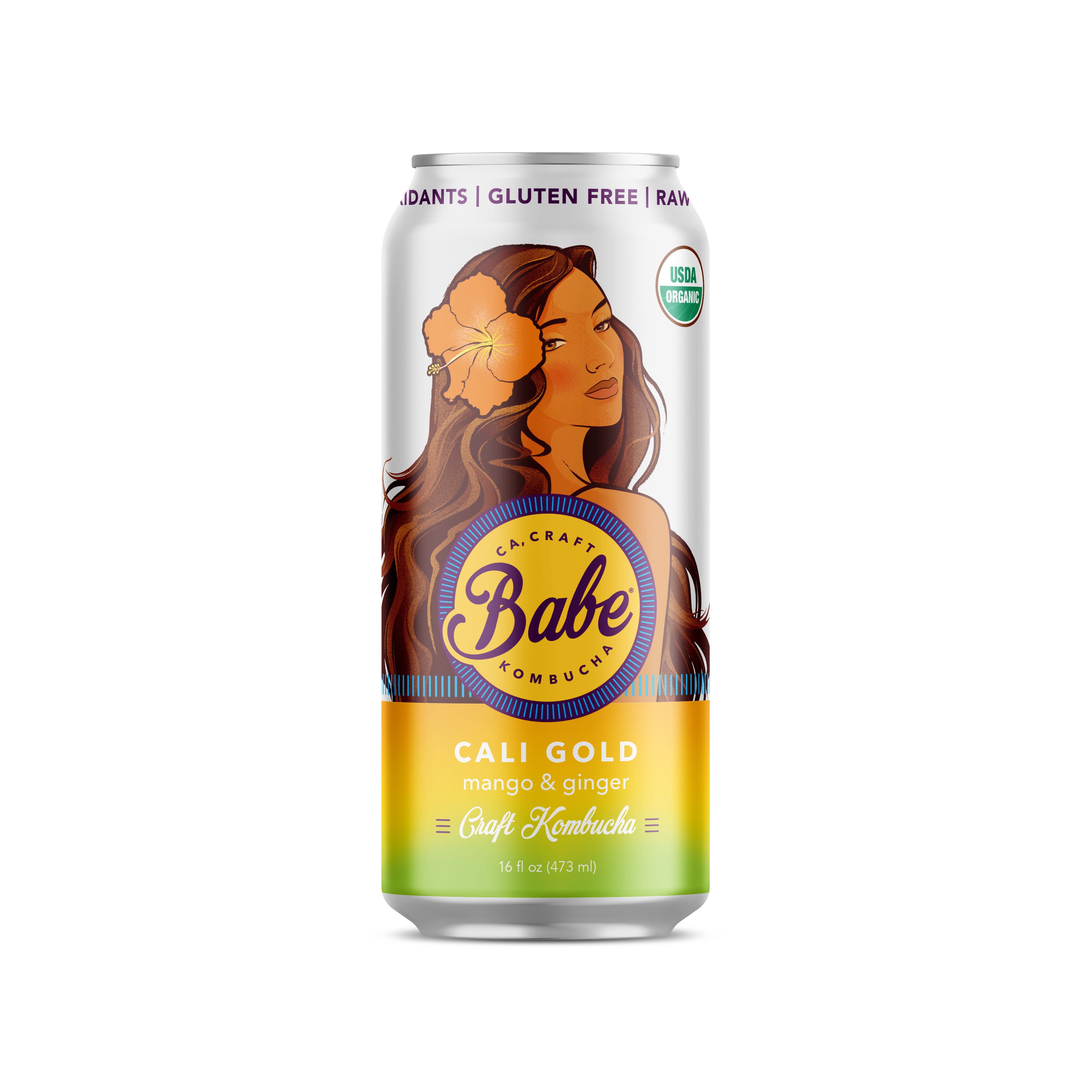 Cali Gold Kombucha (Mango Ginger) - case 12 cans