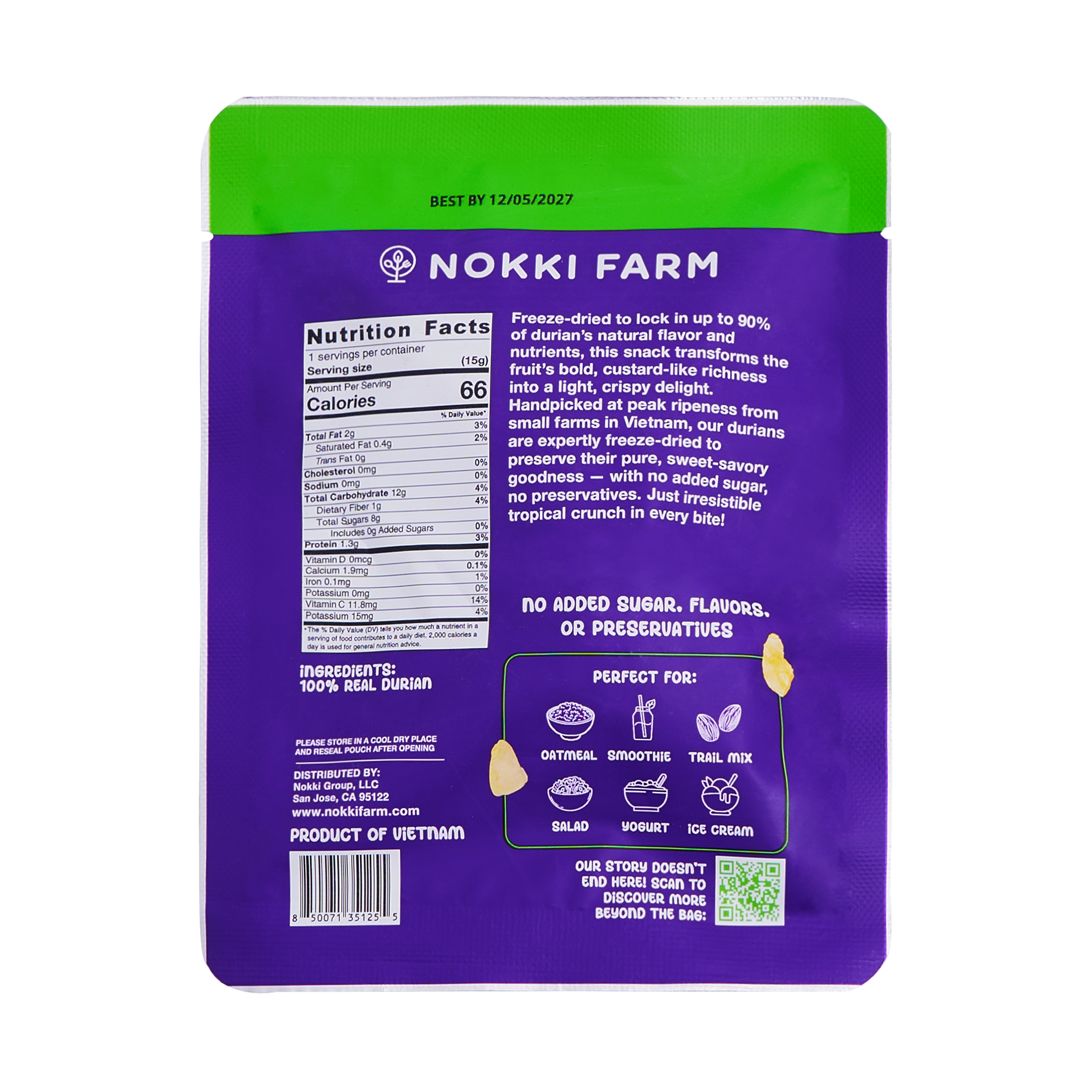 Freeze-Dried Durian - 15g