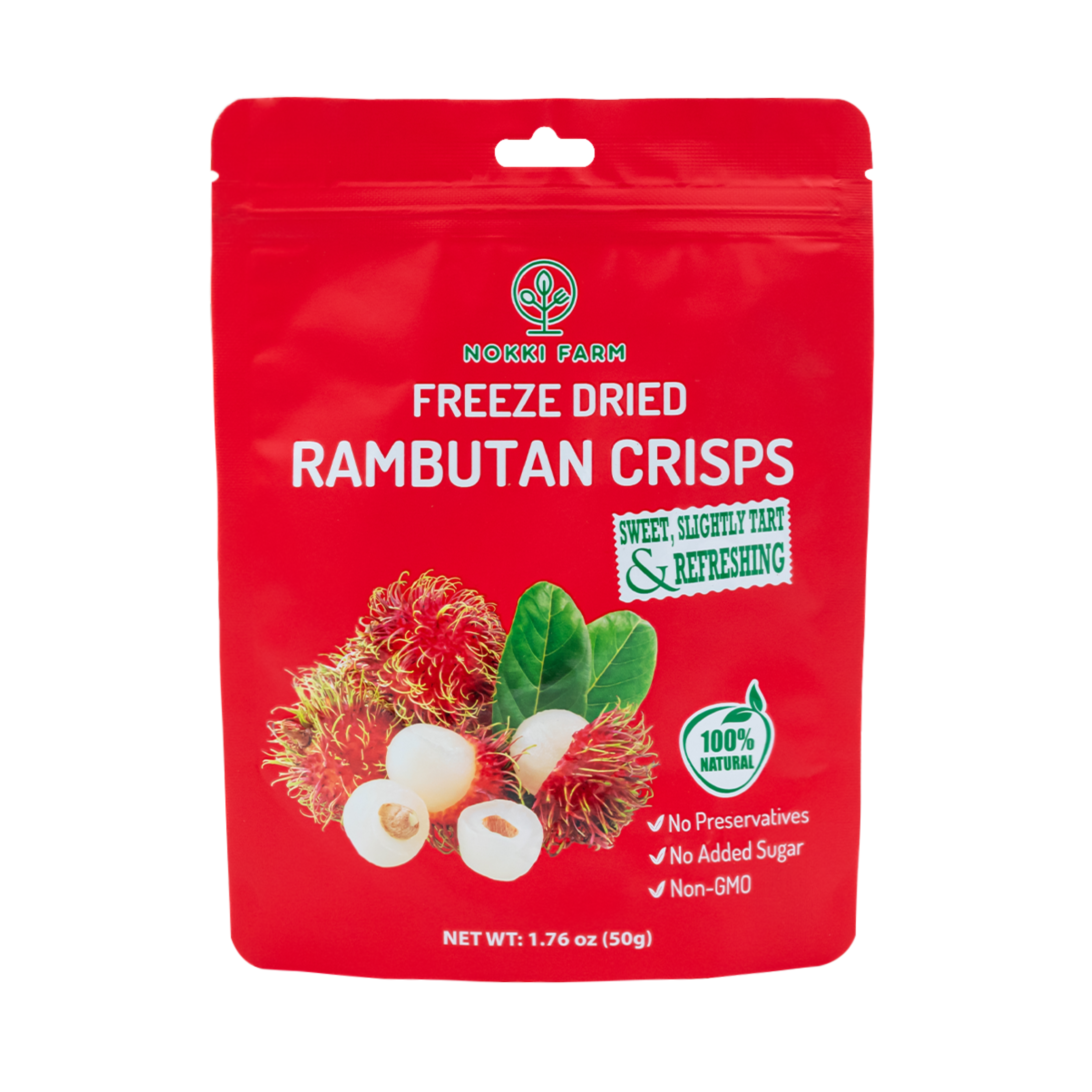 NOKKI FARM Freeze Dried Rambutan Crisps - No Added Sugar