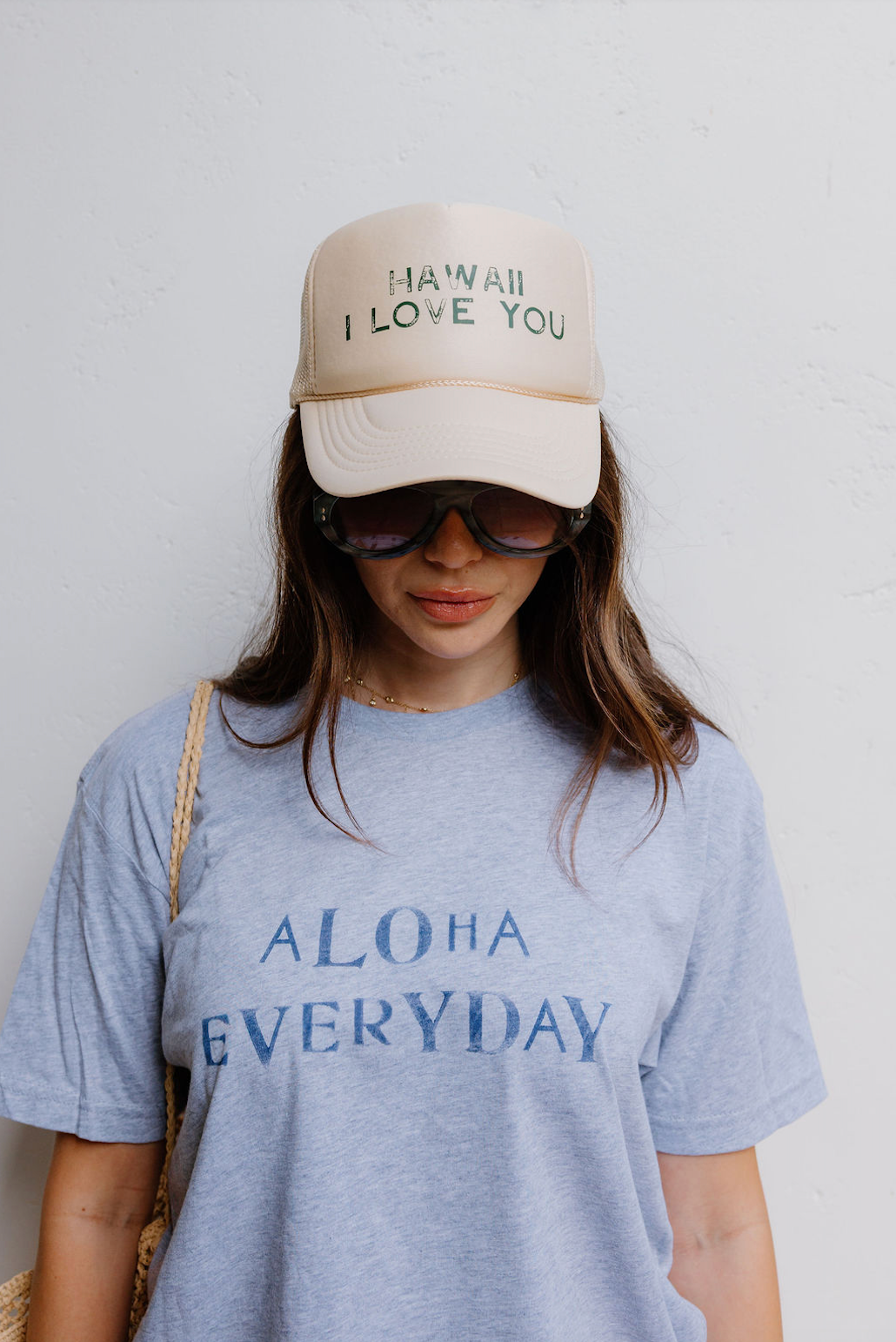 Womens Aloha Everyday Stamped T-Shirt - H.Grey