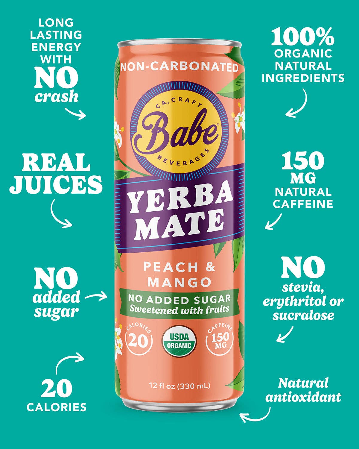 Yerba Mate Peach Mango 12 oz