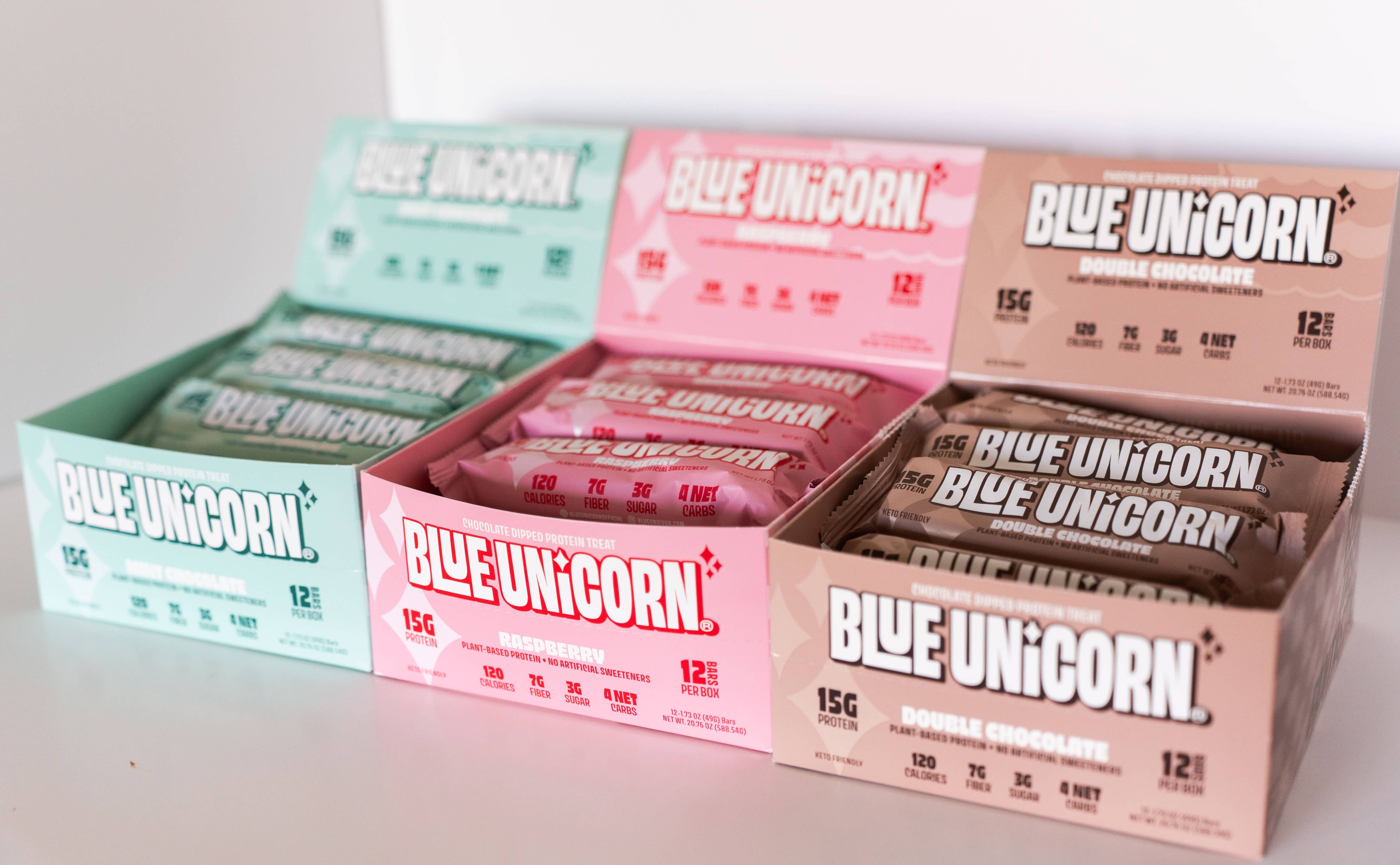 Blue Unicorn Protein Bar Carton – 12 Bars (Wholesale)