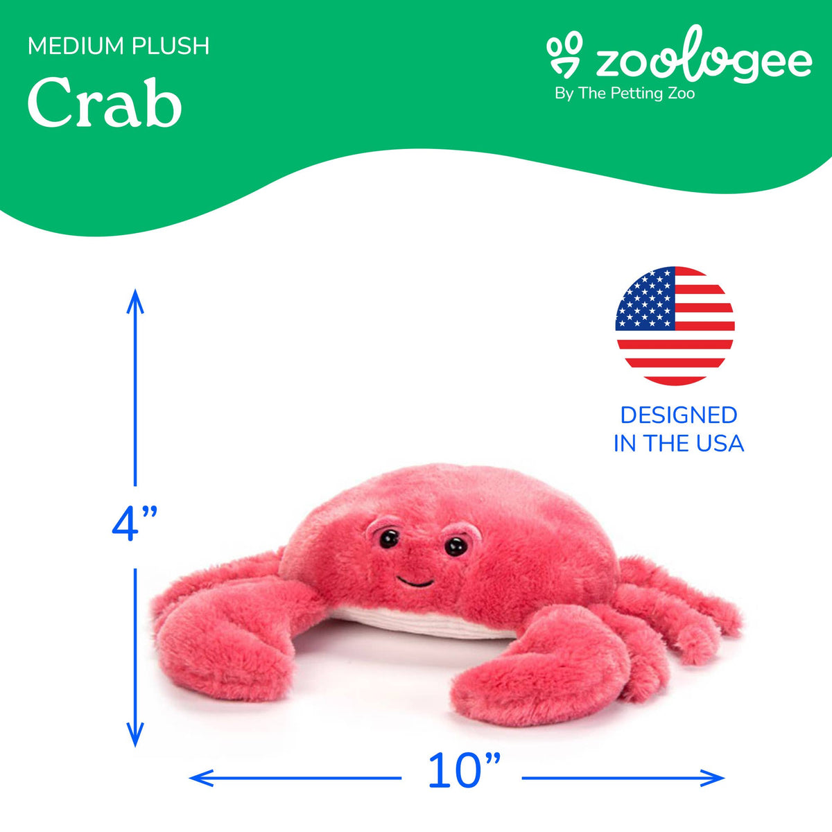 12" (24cm) Sea Fuzzlez Crab Stuffed Animal