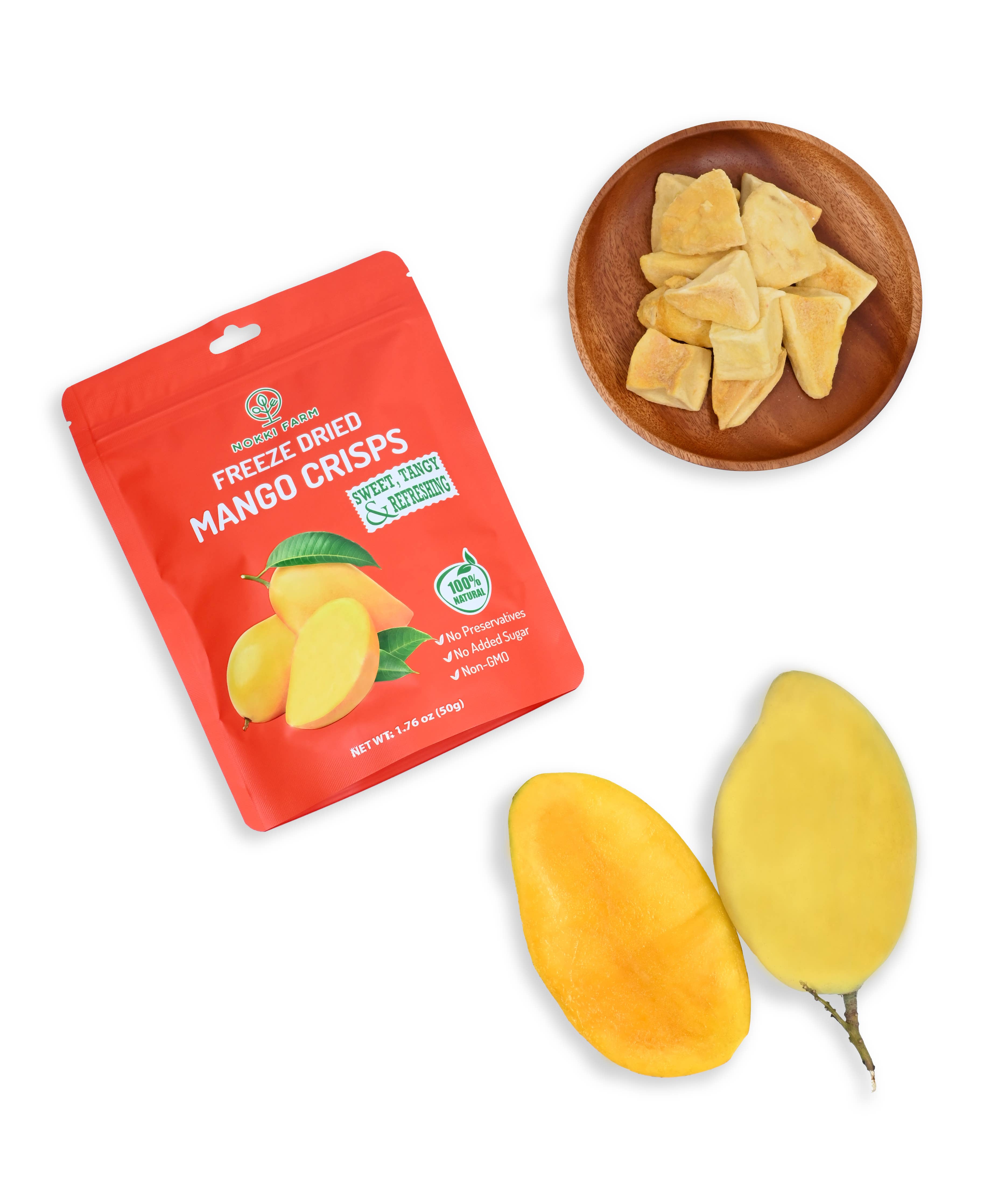 NOKKI FARM Freeze Dried Mango Crisps - No Added Sugar