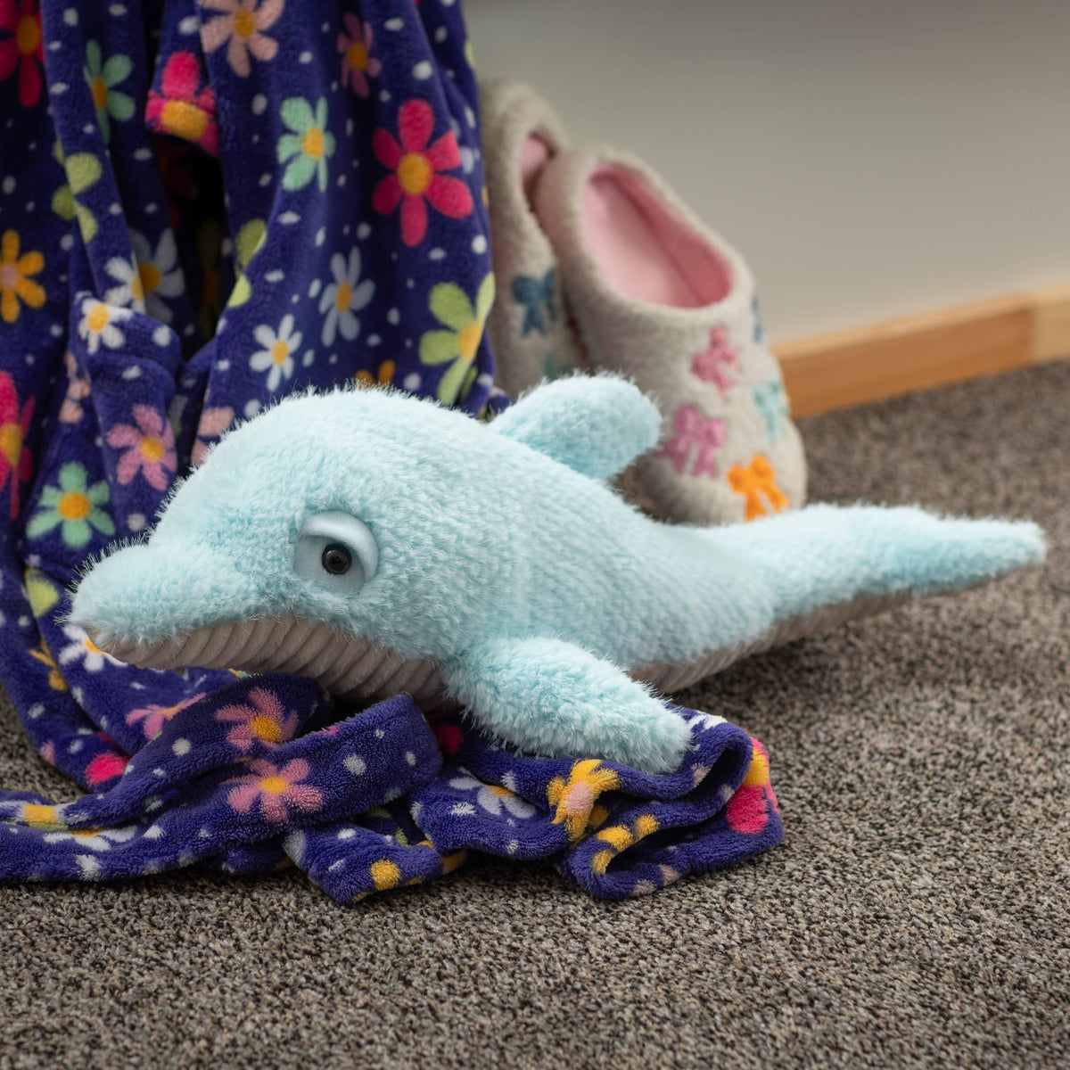 19" (48cm) Fuzzlez Dolphin Light Blue