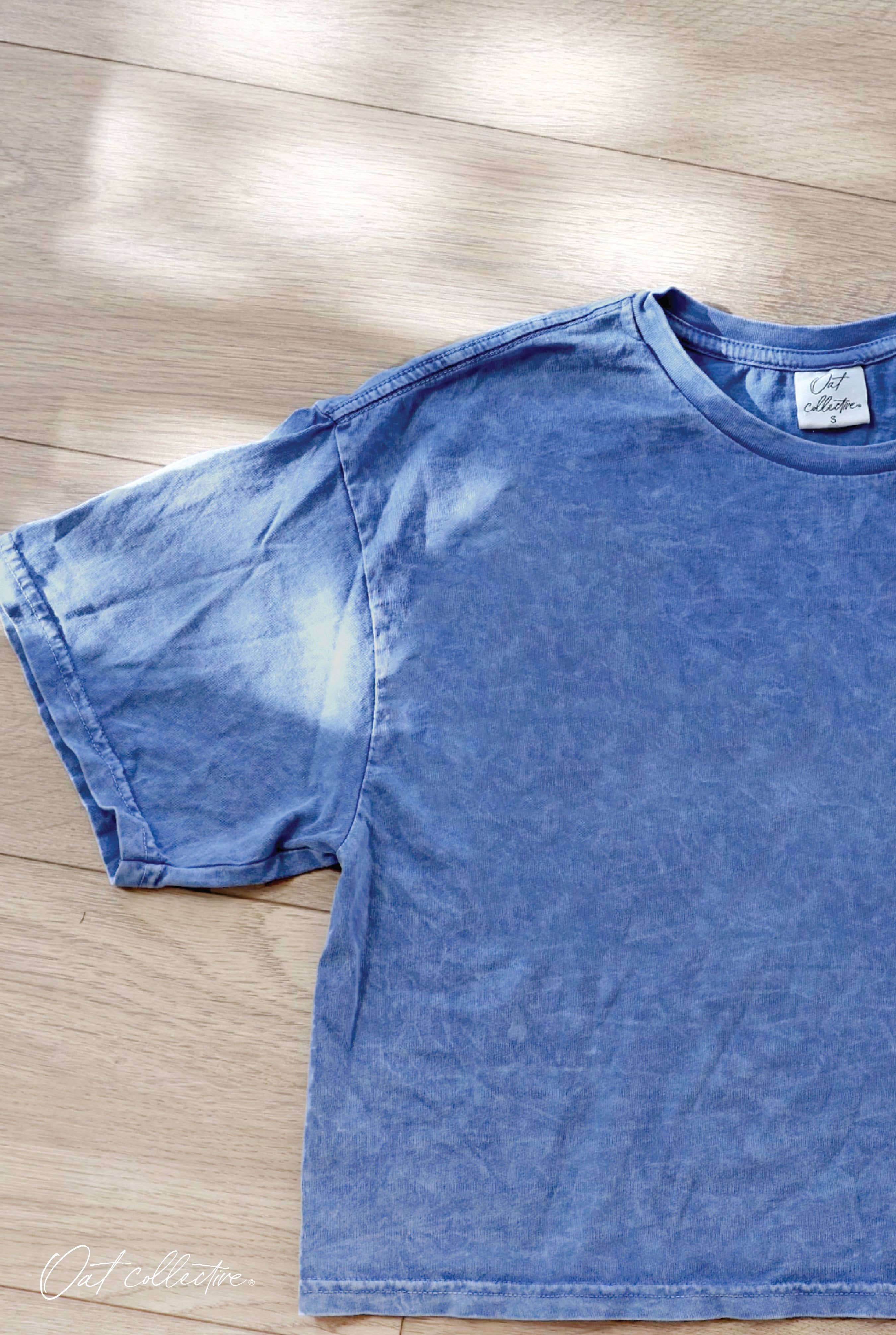 ALOHA HAWAII Cropped Mineral Washed Graphic Top