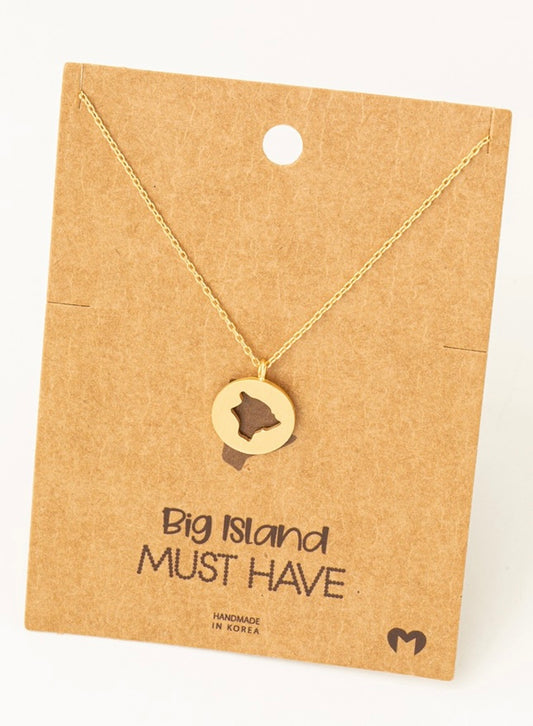 Big Island Cutout Gold Necklace