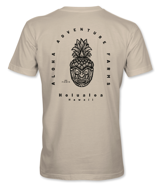 Tan Pineapple Tiki Aloha Adventure Farms T-Shirt