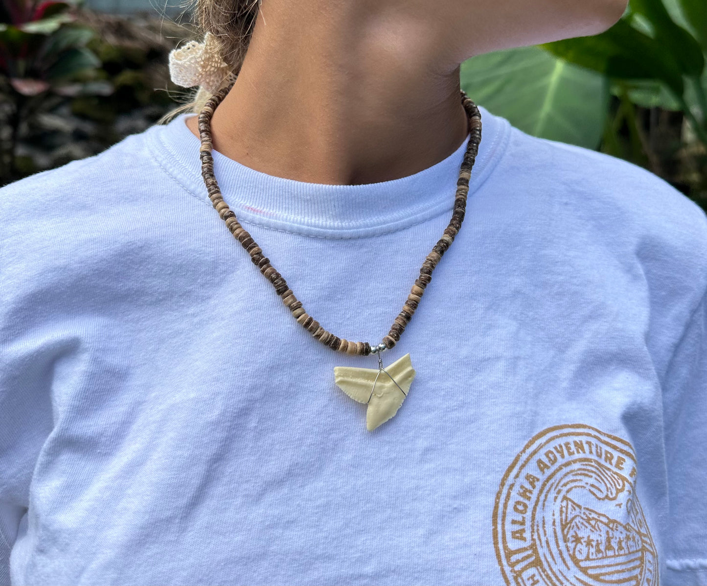 Beaded Large Shark Tooth Necklace