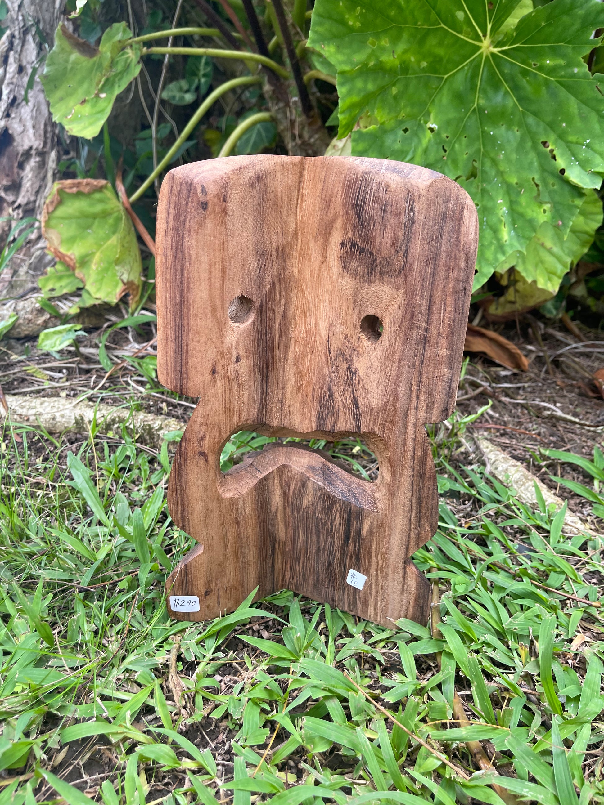 Backside of Hand-carved Protector Tiki