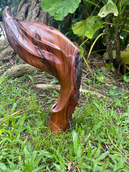 Half Whale Tail Koa Wood Carving