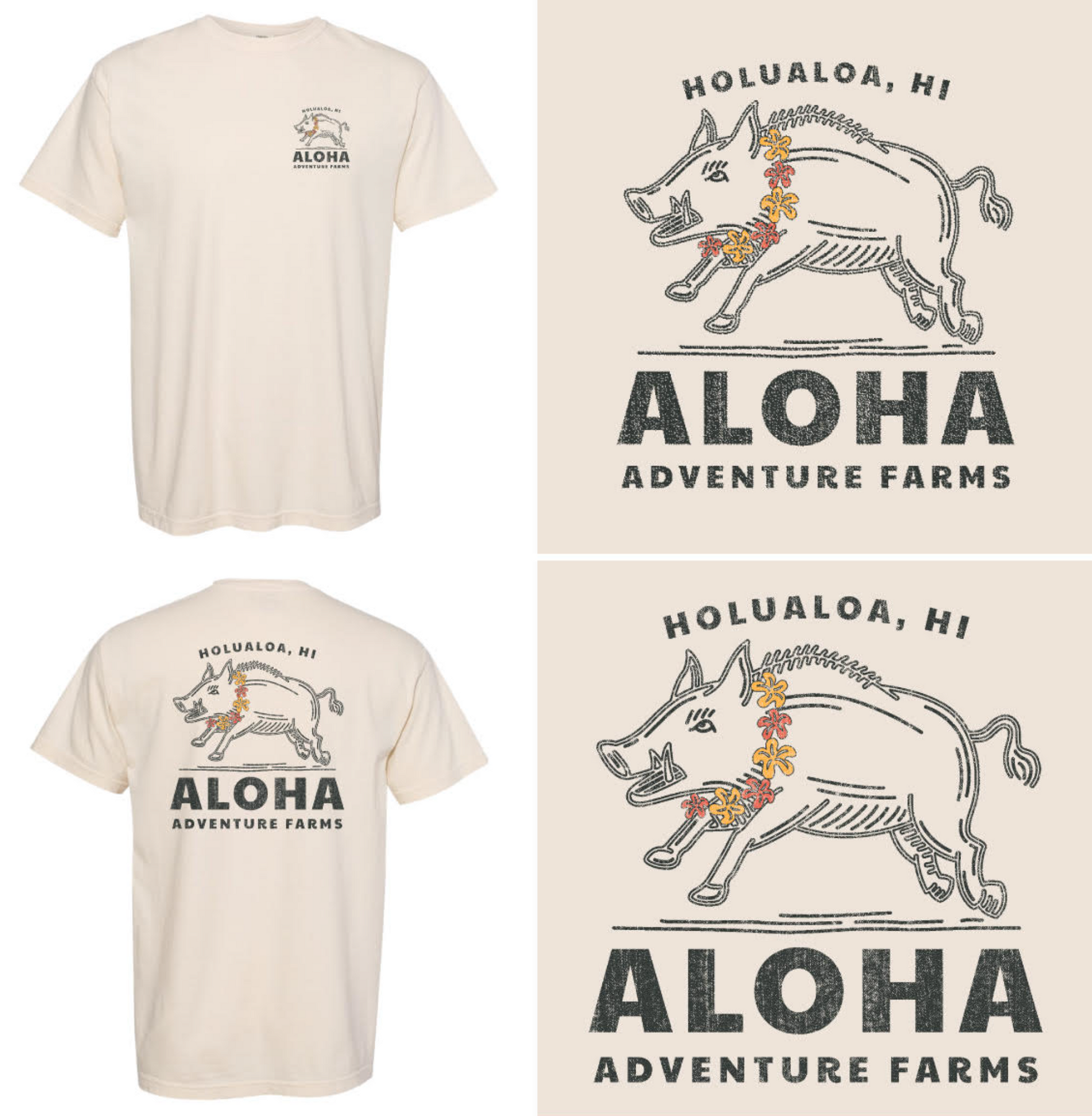 Aloha Adventure Farms Boar with Lei T-Shirt