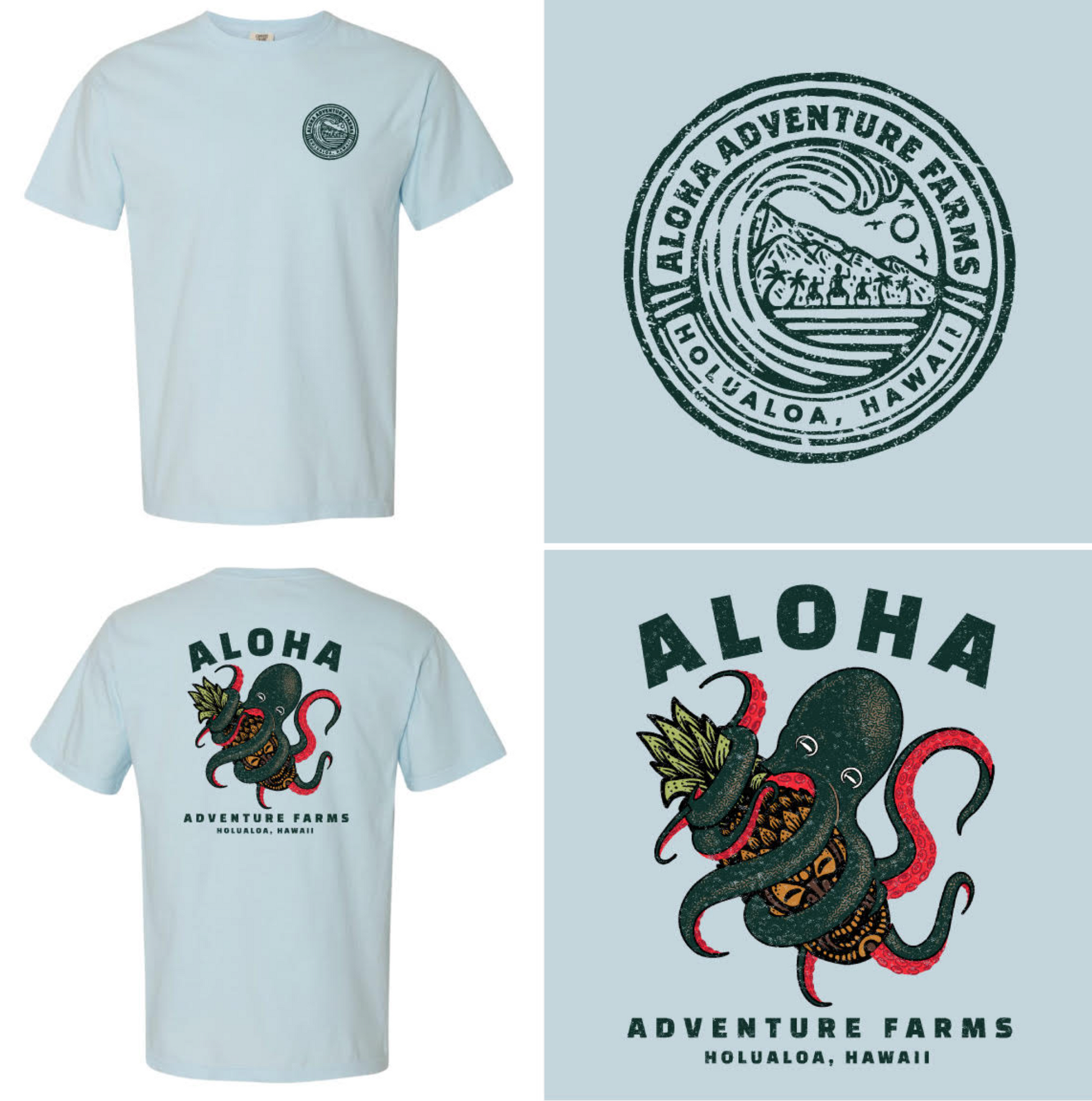 Aloha Adventure Farms Octopus T-Shirt