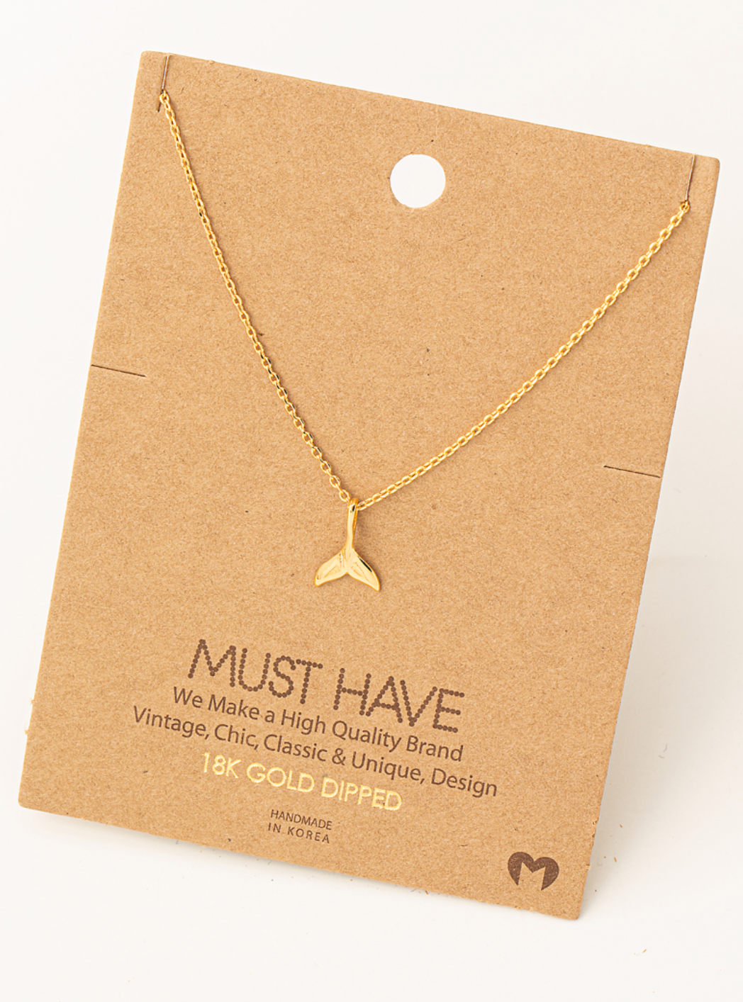 Gold Whale Tail Necklace