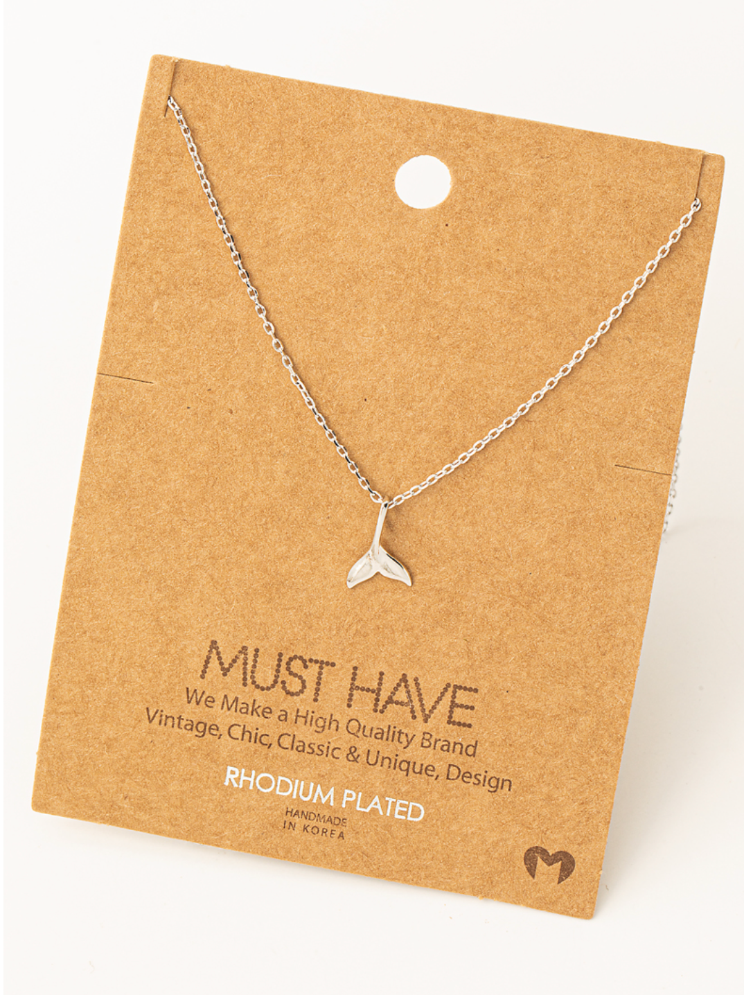 Silver Whale Tail Necklace