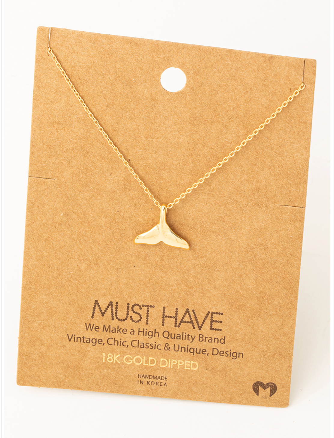 Gold Whale Tail Necklace