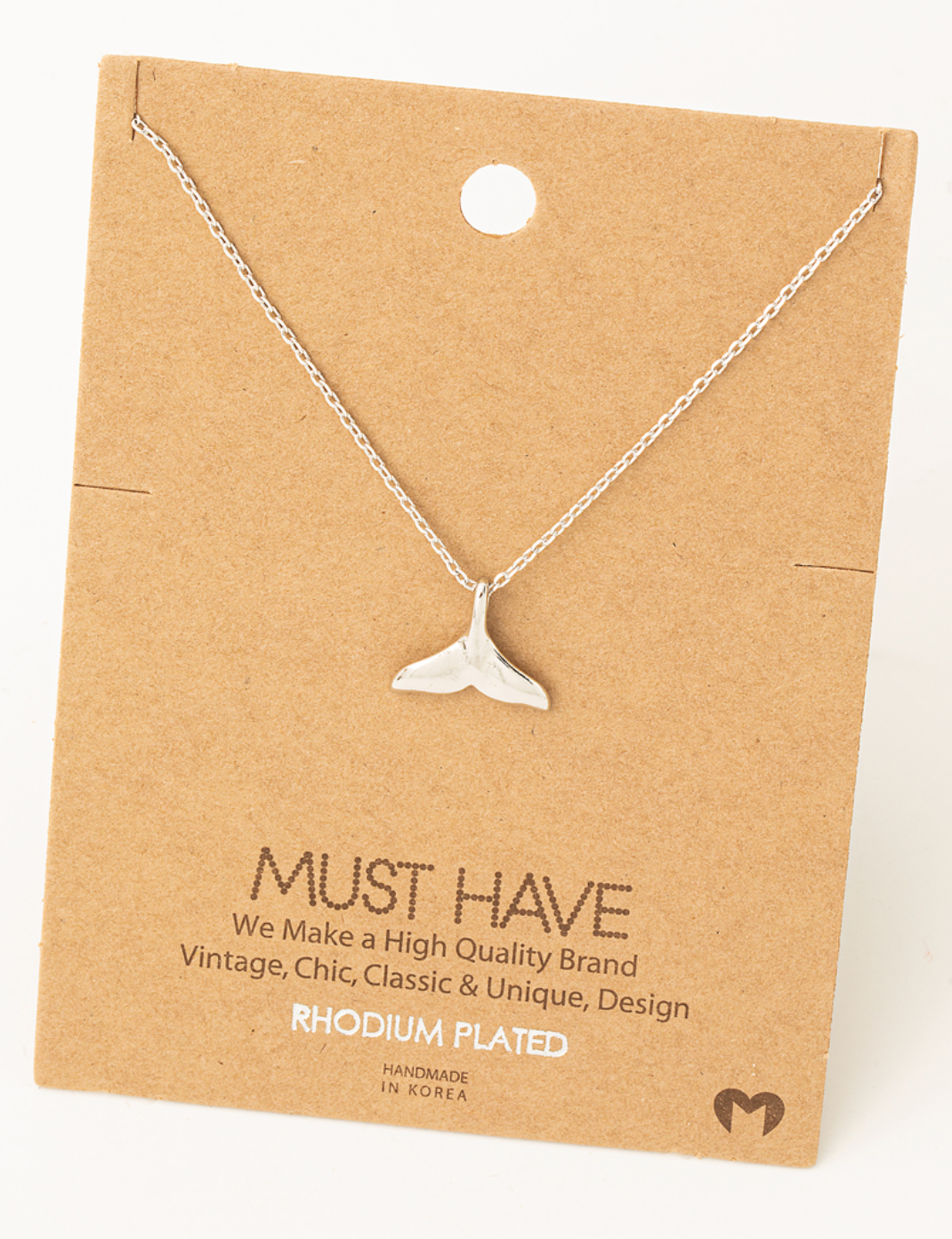 Silver Whale Tail Necklace