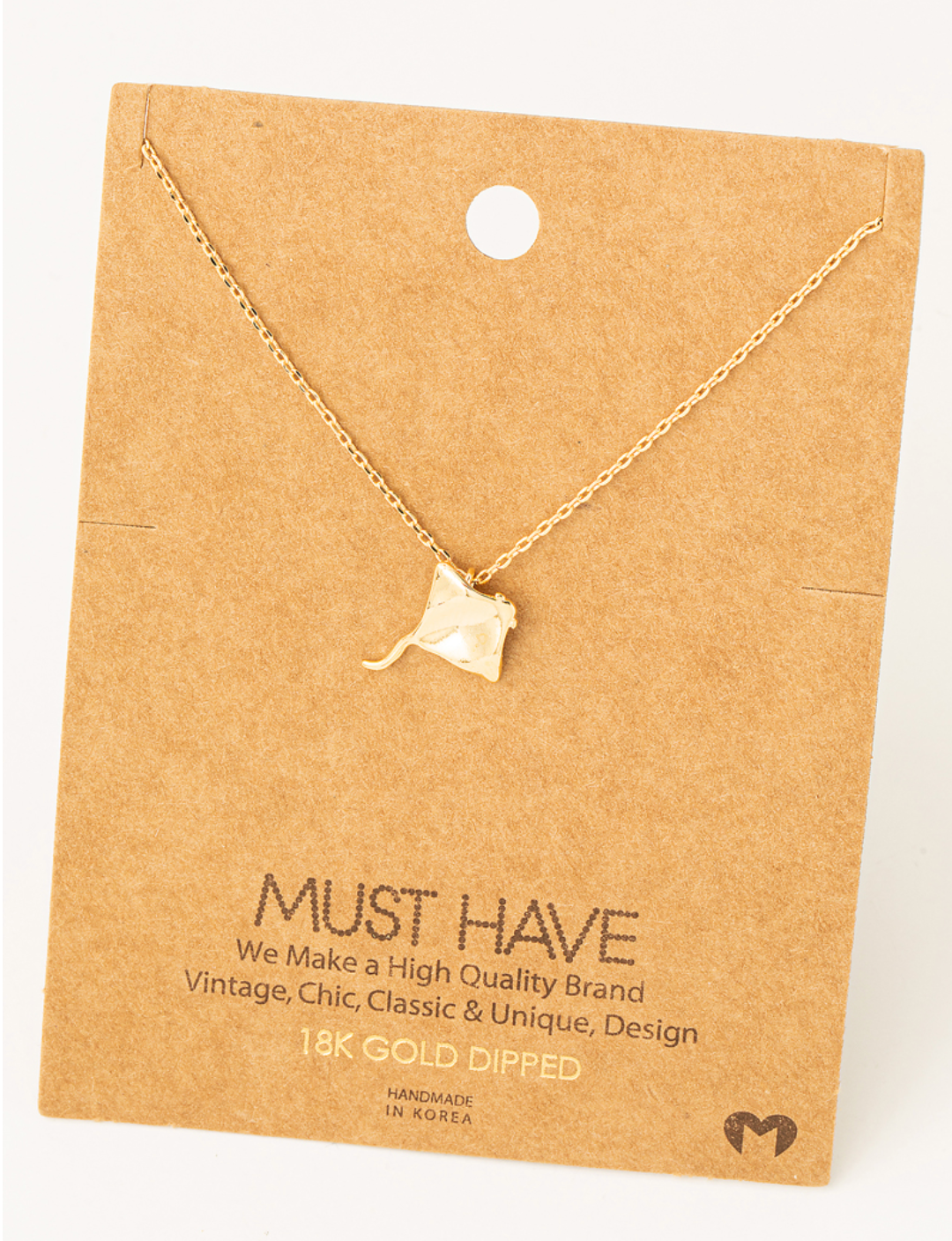 Gold Manta Ray Necklace