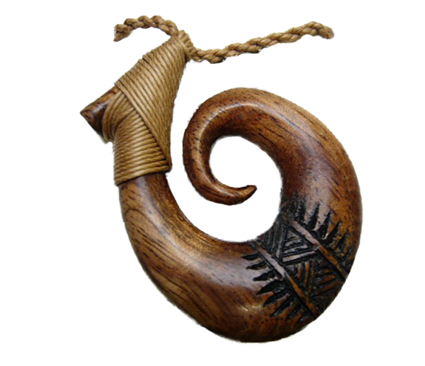 Koa Wood Carved Fishhook