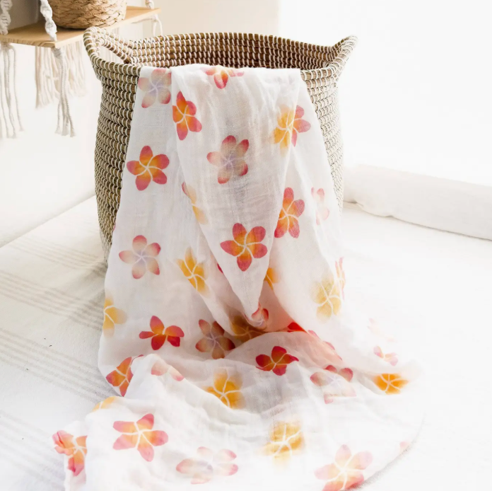 Plumeria Print Hawaiian Swaddle
