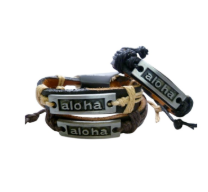 Leather ID Aloha Bracelet