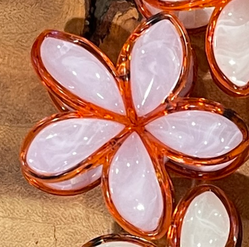 Sunset Plumeria Claw Clips