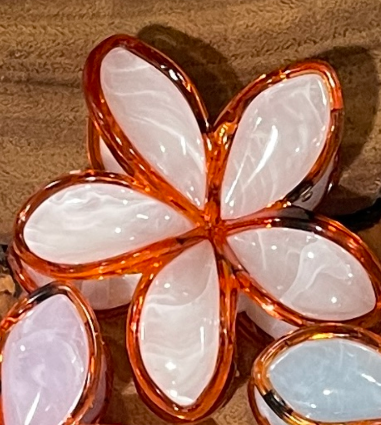Sunset Plumeria Claw Clips