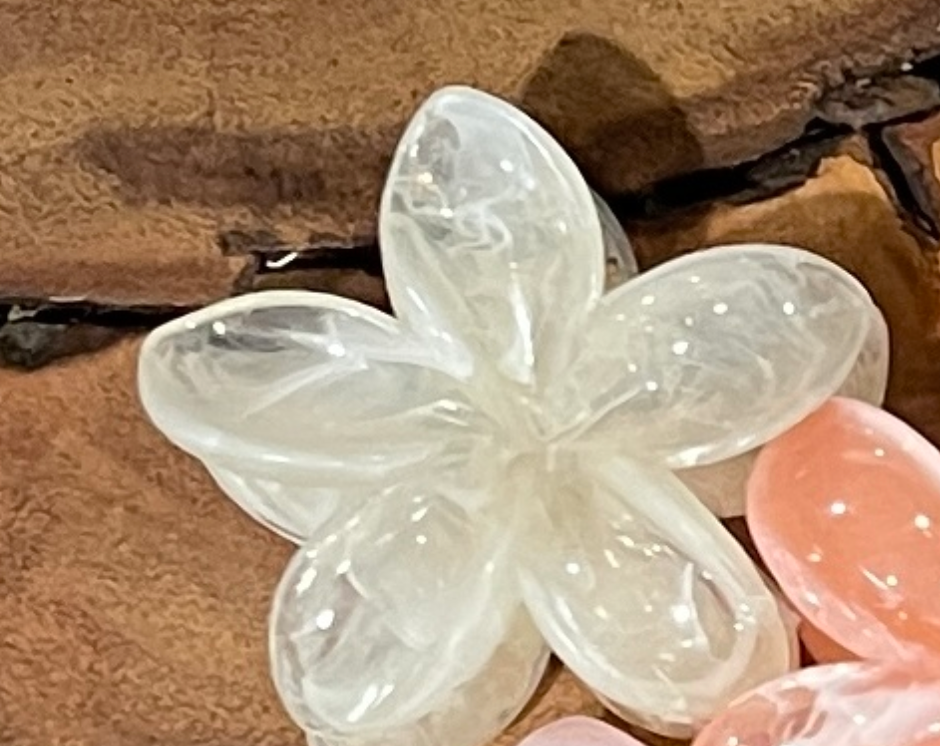 Small Plumeria Hair Clips