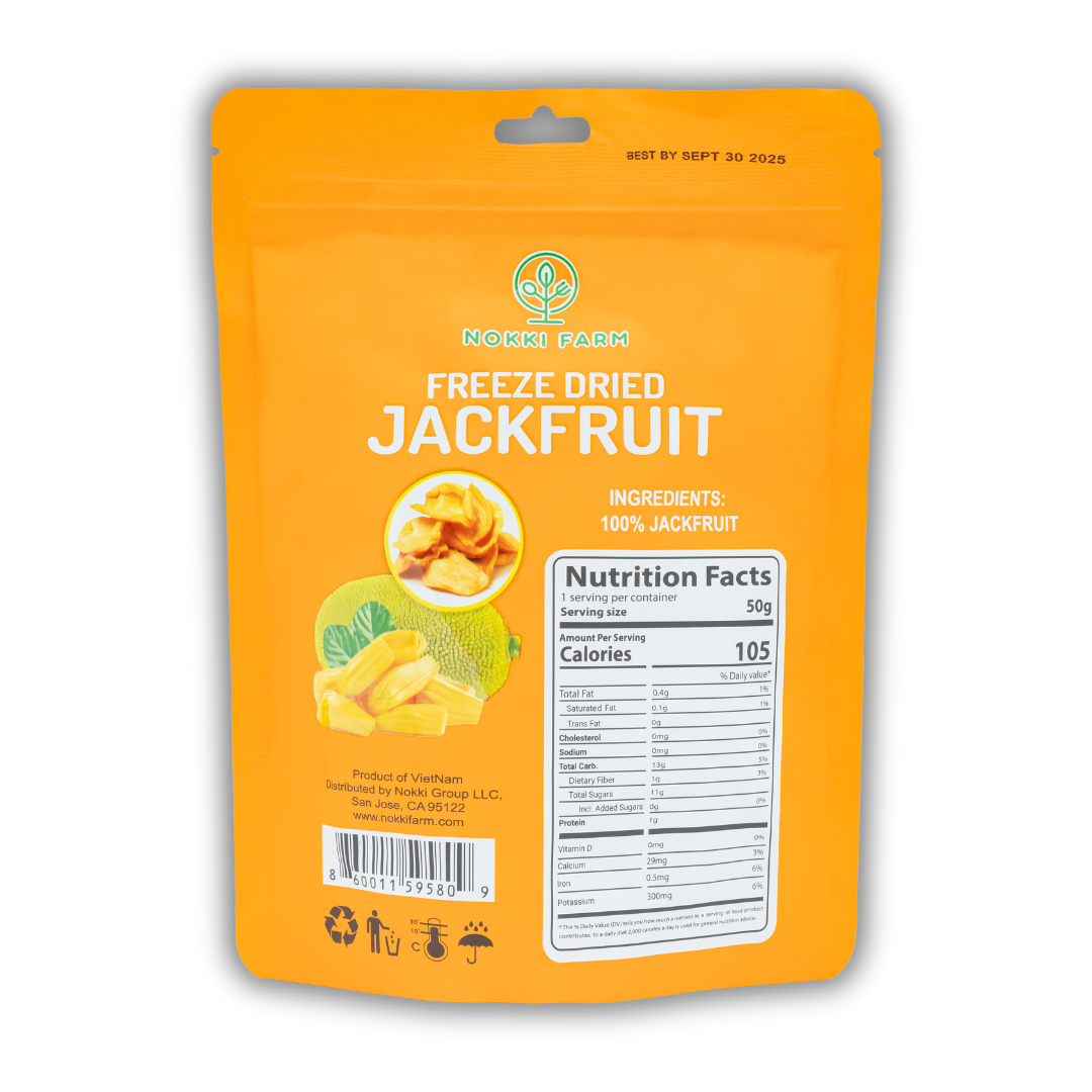 NOKKI FARM Freeze Dried Jackfruit Crisps - No added sugar