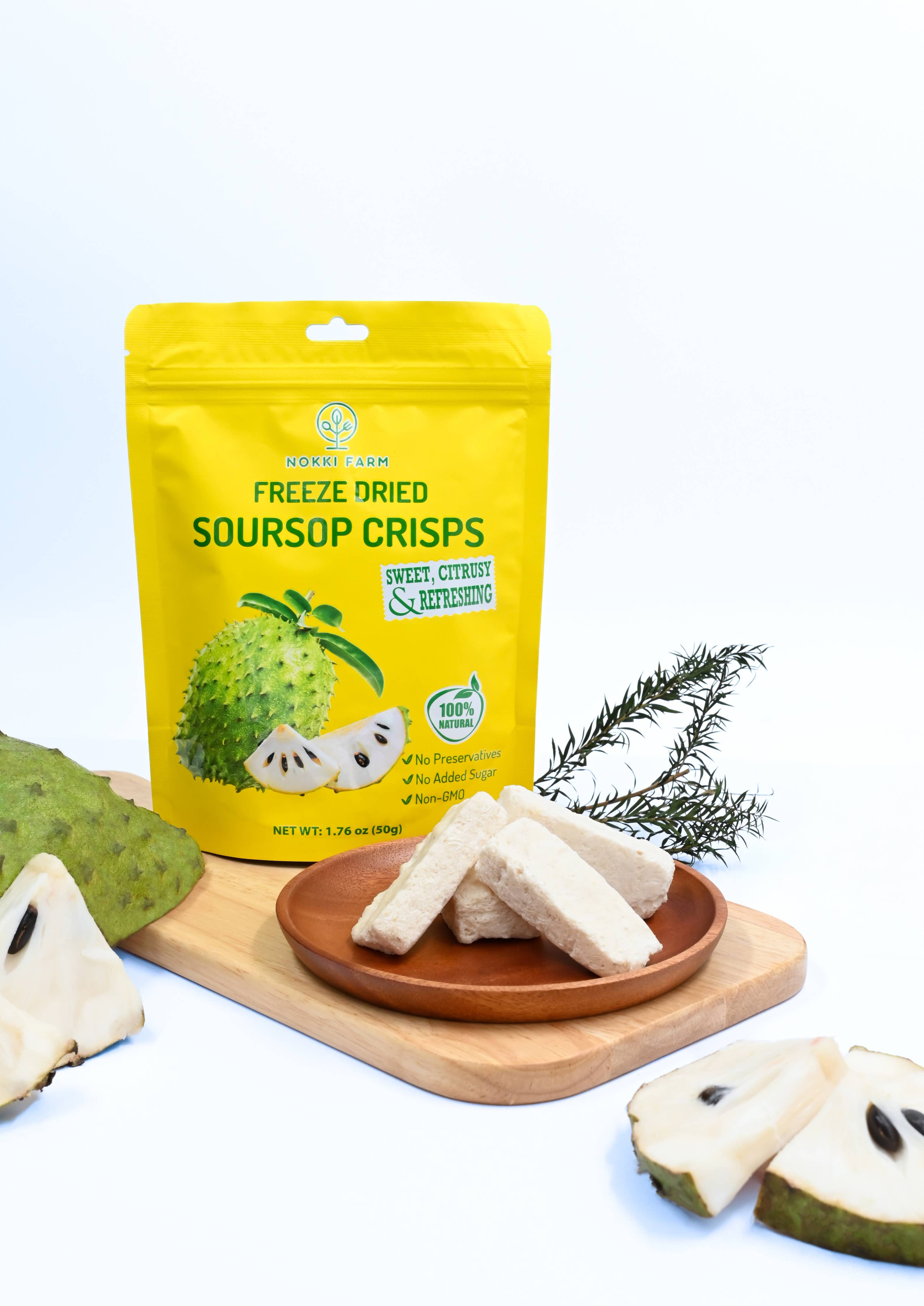 NOKKI FARM Freeze Dried Soursop Crisps - No Added Sugar