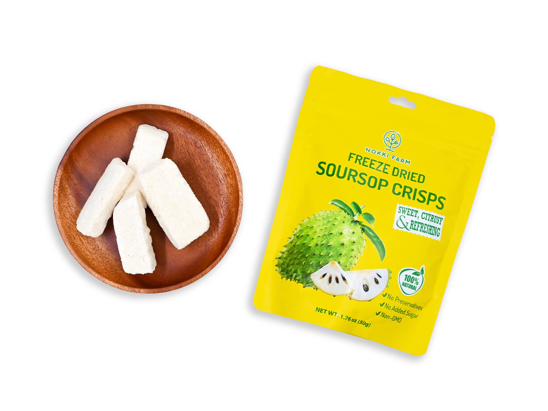 NOKKI FARM Freeze Dried Soursop Crisps - No Added Sugar