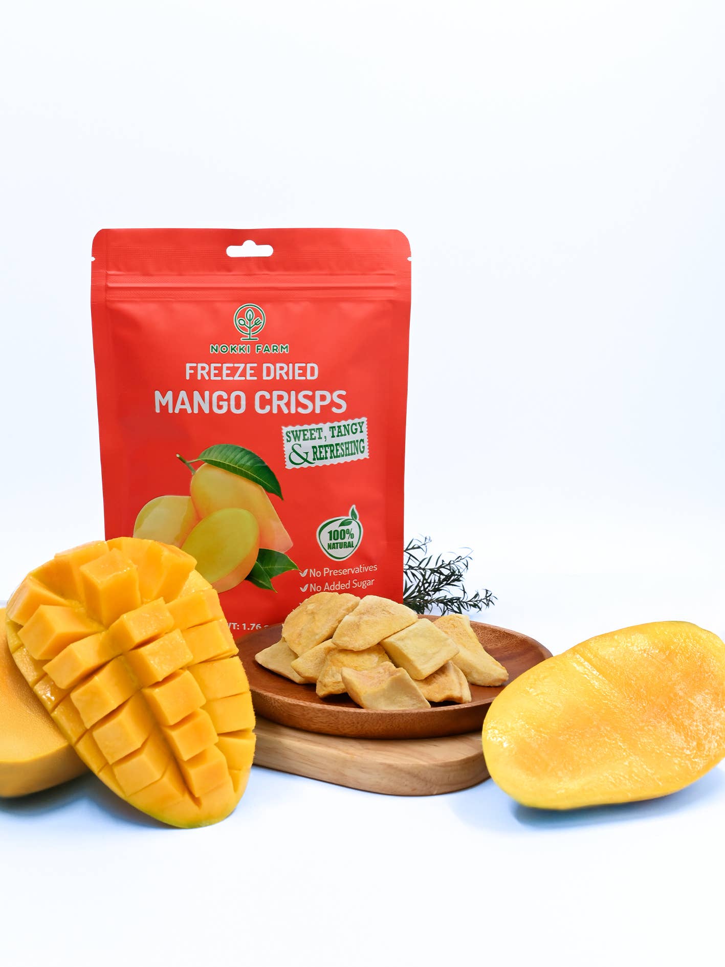 NOKKI FARM Freeze Dried Mango Crisps - No Added Sugar